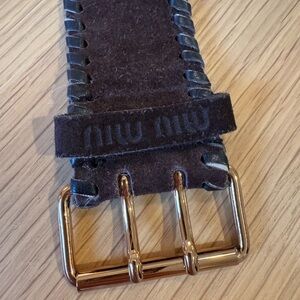 MIU MIU Suede Brown Belt Size 34